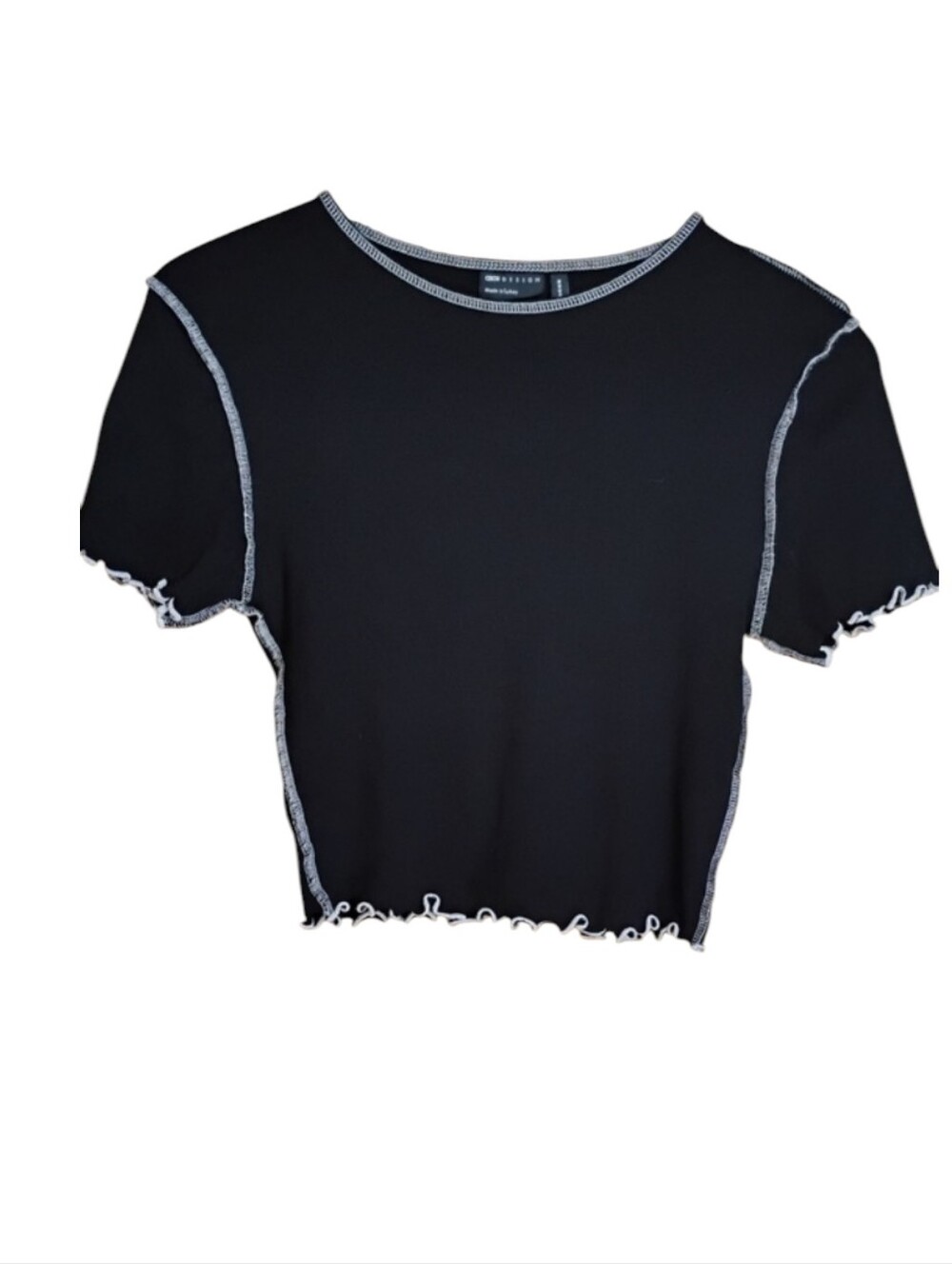 ASOS Design Crop Top Size 10 Black and White